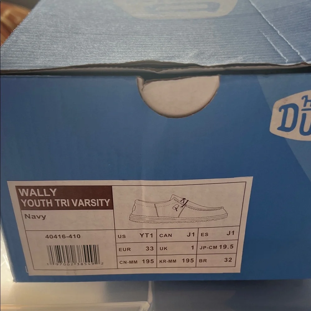 Hey Dude Wally Youth Tri Varsity Shoes in Navy